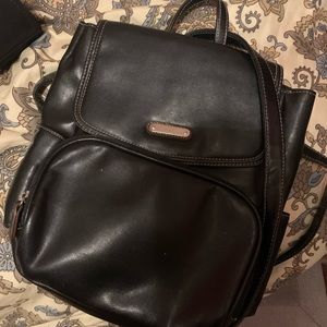 Mini faux leather backpack